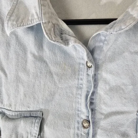READ Vintage Mystic Blues Button Up Shirt Womens 20W Plus Long Sleeve Denim 90s - Picture 8 of 9